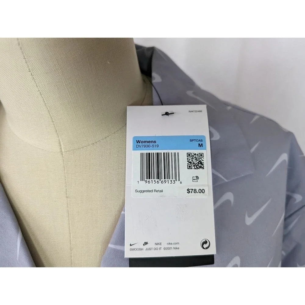 Nike Women's Button Up Top Size Medium Golf Gorpcore AOP Career Athleisure NEW‎
